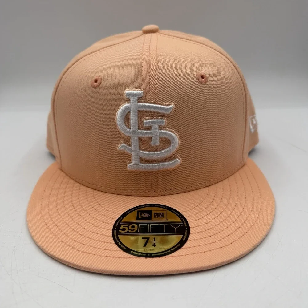 New Era 59Fifty St Louis Cardinals Hat Cap 7 1/4‎ Peach Spring Collection Fitted